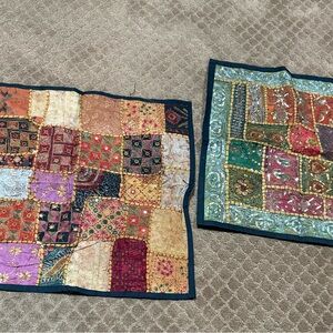 Pillow covers Handmade Embroidered Patchwork Textile - Multicolor